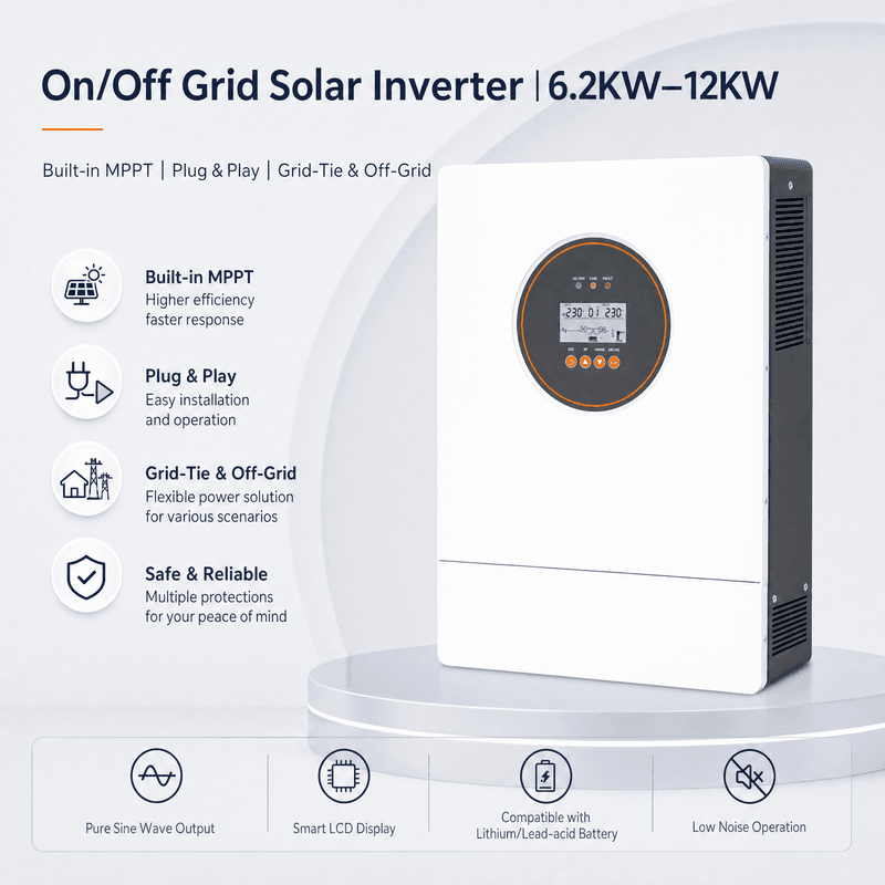 ES हाइब्रिड ऑन/ऑफ-ग्रिड सोलर इन्वर्टर 6~12kW